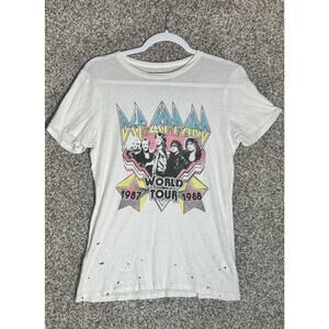 Chaser Def Leppard 1987 1988 World Tour Band Tee Sz S Distressed Vtg Rock Style